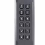Card reader Hikvision, DS-K1802EK; Reads EM card, with keypad; Card Reading Frequency: 125KHz; Processor: 32-bit; Reading Range: ≤50mm (≤ 1.97"); Supports Wiegand(W27/W35) protocol, Dust-proof, IP 65.