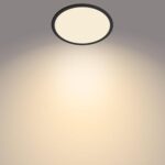 Plafoniera LED Philips Superslim CL550, 3 trepte de intensitate, 15W ,1300 lm, lumina calda (2700K), IP44, 25cm, Negru - Image 2
