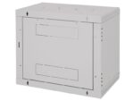 Rack de perete Triton sectiune simpla 15U 600mm adancime usa sticla panouri laterale fixe sectiuni ventilatie activa, sectiuni acces cabluri sus/jos/spate securizare cu cheie, 1 pereche montanti reglabili IP30 gri - Image 2