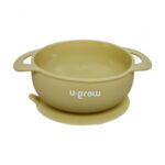Set diversificare 3 piese silicon : bol , farfurie si cana cu cioc, olive, U-Grow - Image 3