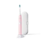 Periuta de dinti sonica electrica Philips Sonicare ProtectiveClean HX6806/03, 62000 miscari/minut, 1 mod de curatare, 2 intensitati, senzor presiune, functie BrushSync, 1 cap de periere, toc de transport, Roz pastel