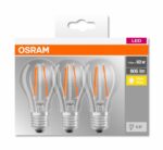 3 Becuri LED Osram Base Classic A, E27, 7W (60W), 806 lm, lumina calda (2700K), cu filament