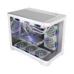 Carcasa 1STPLAYER UV6-WH, RGB, Cube Tower, White - Image 2