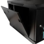 CABINET 19″ SPACER 6U 600x600mm, fixare pe perete, Flatpack (dezasamblat), Black, usa sticla cu blocare, panouri detasabile, otel 1.5mm, sarcina maxima 60Kg - Image 4