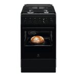 50x60 cm; 4 arzatoare gaz; Siguranta plita+cuptor; Autocuratare catalitica; Timer mecanic; Aprindere integrata plita; Grill electric; Iluminare cuptor; Usa cu 2 straturi de geam detasabile; Capac sticla; 2 tavi emailate+1 gratar; Volum net cavitate 57 litri; Negru