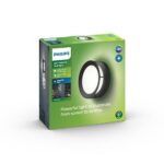 Aplica LED pentru exterior Philips Actea, 12W (83W), 176V, 1200 lm ,lumina calda (2700K), IP44, 189mm, Negru - Image 2