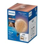 Bec LED inteligent vintage (decorativ) Philips Filament Globe AmberG200 ,Wi-Fi, Bluetooth, E27, 6W (25W), 390 lm, lumina alba (2000-5000K) - Image 2