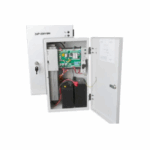 Sursa de alimentare pentru sisteme de detectie incendiu 230V/400W in cutie metalica, loc pentru 2 acumulatori. Sursele sunt certificate EN 54-4, Vds; EN 12101-10;