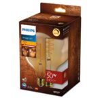 Bec LED vintage (decorativ) Philips Classic Gold Globe G120, EyeComfort ,E27, 7.3W (50W), 640 lm, lumina calda (2200K), dimabil, cu filament
