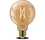 Bec LED inteligent vintage (decorativ) Philips Filament Globe Amber G95 ,Wi-Fi, Bluetooth, E27, 7W (50W), 640 lm, lumina alba (2000-5000K)