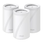 TP-LINK DECO BE65(3-PACK) Sistem Mesh WI-FI 7, BE9300, TRI-BAND, Standarde wireless: IEEE 802.11be/ax 6 GHz, IEEE 802.11be/ax/ac/n/a 5 GHz, IEEE 802.11ax/n/b/g 2.4 GHz, Viteze wireless: BE9300 6 GHz: 5760 Mbps (802.11be), 5 GHz: 2880 Mbps (802.11be), 2.4 GHz: 574 Mbps (802.11ax), 8 x antene interne