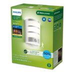 Aplica LED pentru exterior cu senzor de miscare Philips PYTHON, 3.8W,800 lm, lumina calda (2700K), IP44, 215x171x84mm, Inox