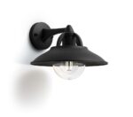 Aplica tip felinar pentru exterior Philips Cormorant, 1xE27, max 42W ,IP44, 250x266x207mm, Negru