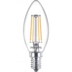 3 Becuri LED Philips Classic B35, E14, 4.3W (40W), 470 lm, luminacalda(2700K), cu filament