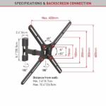 Suport TV de perete, Barkan BM331, Fix, 13"- 65", VESA 400 x 400 mm, suporta pana la 40kg, negru - Image 2