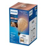 Bec LED inteligent vintage (decorativ) Philips Filament Bulb Amber PS160, Wi-Fi, Bluetooth, E27, 6W (25W), 390 lm, lumina alba (2000-5000K) - Image 2