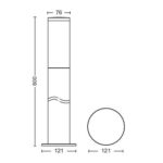 Stalp pentru iluminat exterior Philips Utrecht, 1xE27, max 20W, IP44 ,800x120mm, Antracit - Image 2