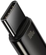Cablu alimentare si date Baseus, Fast Charging Data Cable pt. smartphone, USB la USB Type-C (T), 100W, 480Mbps, aliaj zinc, braided(nylon), 2m, negru - Image 2