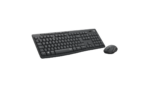 Kit Wireless tastatura si mouse Logitech MK295 Silent Wireless Combo, taste numerice, gri