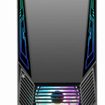 Carcasa gaming Serioux Rogue, tip middle tower, mesh si banda ARGB, Capac superior cu filtru magnetic de praf, panoul lateral: sticla securizata, sasiu: SPCC 0.6T, USB2.0x2+HD Audio, USB 3.0 x1, porturi rezervate pentru ventilator:, față: 1 ventilator RGB fix de 120mm(inclus), suportă cooler pe