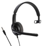 Casti Mono-casca AXTEL Voice 28 mono, Cu fir, noise-canceling, Negru