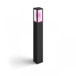 Stalp LED RGB pentru exterior Philips Hue Impress, 2x8W (2x49W), 1200lm ,lumina alba si color (2000-6500K), IP44, 770x100mm, Negru