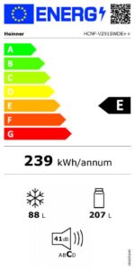Combina frigorifica HEINNER HCNF-V291SWDE++, No Frost, 294 l, Clasa: E, Dozator apa, Argintiu - Image 8