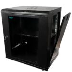 CABINET 19″ SPACER 12U 500x450mm, fixare pe perete, Flatpack (dezasamblat), Black, usa sticla cu blocare, panouri detasabile, otel 1mm, sarcina maxima 25Kg - Image 3