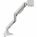 Suport monitor Serioux MM69-C012, compatibilitate  dimensiune ecran 17"-49", arc cu gaz, greutate maximă suportata: (per ecran): 2~20 kg, VESA: 75x75, 100x100, inclinare: +50°~-20°, pivotare: +90°~-90°, rotația ecranului: +180°~-180°, instalare: clemă, grommet,alb