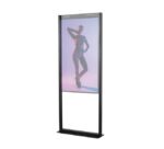 Suport podea double sided B-Tech compatibil cu seria OM55N-D Samsung (Signage Display), suporta pana la la 50kg, montare tip portret, desing subtire potrivit pentru instalarea in interior, cable management integrat, negru - Image 3