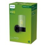 Aplica pentru exterior Philips FLAREON UP, 1xE27, max 25W, IP44 ,280x125x170mm, Negru
