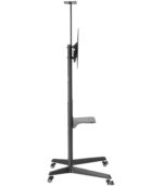 Stand podea mobil/fix Neomounts FL50-550BL1; pentru display-uri cu diagonale 37"-70", sistem de prindere VESA 100x100~600x400, greutate maxima suportata 50kg, tilt +5°/-12°, inaltime reglabila manual 1285-1450mm; management cabluri, 2 stalpi; dimensiuni 871x678x1966; culoare negru. Garantie 5 ani - Image 4