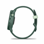 Ceas Garmin vívoactive 6 display AMOLED, dimensiune afisaj 30.4 mm, rezolutie afisaj  390 x 390 pixeli, memorie 8GB, autonomie până la 11 zile (5 zile cu afişajul permanent pornit) rezistanta la apa pana la 5 ATM, greutate: 23g, ramă Jasper Green cu curea Bone, carcasă Green Metallic şi curea din - Image 2