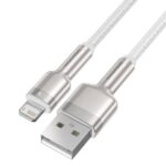 Cablu alimentare si date Baseus Cafule Metal, Fast Charging Data Cable pt. smartphone, USB la Lightning Iphone 2.4A, braided, 2m, alb - Image 2