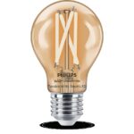 Bec LED inteligent vintage (decorativ) Philips Filament Bulb Clear A60 ,Wi-Fi, Bluetooth, E27, 7W (60W), 806 lm, lumina alba (2700-6500K)