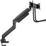 Brat dublu pentru monitor Neomounts, tip full motion, pentru display-uri cu diagonale 17"-32", sistem de prindere VESA 75x75~100x100mm, greutate maxima suportata 8kg per ecran, tilt  +10°, -10°, swivel +90°, -90°, rotate +180°, -180°, reglabil pe inaltime 28cm, ajustarea latimii 54cm, ajustarea - Image 2