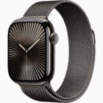 Apple Watch Series 10 GPS + Cellular 42mm Slate Titanium Case with Slate Milanese Loop