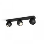 Spot LED Triplu Philips Hue Buckram, Bluetooth, 3xGU10, 3x5W, 1050 lm ,lumina alba (2200-6500K), IP20, Metal, Negru, Intrerupator cu variatorinclus