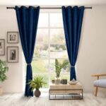 Set 2 draperii catifea 140x270 cm- Albastre
