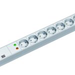 Bachmann IT PDU 7x prize Schuko,protectie supratensiune,impamantare,fara intreruptor, in Schuko, 2m, alb, PVC