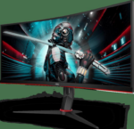 Monitor Gaming AOC CU34G2X/BK, 34", 3440 x 1440 pixeli, Black, Red - Image 2