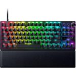 Tastatura Razer BlackWidow V4 Pro 75% ISO, wireless, bluetooth, cu fir, layout US, tip switch Razer™ Mechanical Switches Gen-3 (Tactile), iluminare Razer Chroma™ RGB, conectivitate wireless (2.4 GHz), bluetooth 5.1, sau Type-C, include wrist-rest magnetic, negru