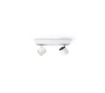 Spot LED Dublu Philips myLiving Star, 2x4.5W, 1000 lm, lumina calda(2200-2700K), IP20, 24cm, Metal, Alb