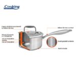 CASEROLA INOX+CAPAC STICLA 16x8.5CM,1.6L, ATOMIC3, COOKING BY HEINNER - Image 6