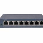 Switch 8 porturi Gigabit Hikvision DS-3E1508-EI(V2), L2, Smart Managed, 8 ×gigabit RJ45 porturi, switching capacity 16 Gbps, network topology management, alarm push, network health monitor, material metal, dimensiuni: 170 mm × 27.6 mm × 93.1 mm, greutate: 0.36 kg