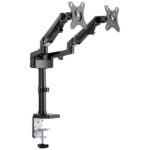 Brat de birou pentru monitor Neomounts, poate sustine 2 monitoare cu diagonala display 17-27", suporta pana la 14kg per monitor, full motion, +45°, -45° inclinatie, +90°, -90° swivel, +180°, -180° rotatie,  VESA min 75x75, VESA max 100x100, reglabil pe inaltime: 7,3-48,1 cm, negru. Garantie 5 ani - Image 4