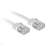 Cablu Lindy RJ45 10m Cat.6 U/UTP Flat Network Cable, Alb