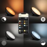 Lampa LED RGB Philips New Hue Bloom (gen4), Bluetooth, 7.1W, 500 lm ,lumina alba si color (2000-6500K), IP20, 12.6cm, Negru - Image 4