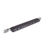 Statie docking Lindy DST-Mini XT 810, interfata USB Type C to 1x HDMI / 1x DP/ 2x USB Type A / 2x USB Type C / 1x RJ45 / 1x SD / 1x microSD / 1x 3.5mm Audio, latime de banda suportata 10 Gbps, 10/100/1000 Mbps, rezolutie maxima iesire 8K
