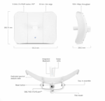 Ubiquiti Unifi U6-Long range WIFI 6 access point, standard WIFI 802.11a/b/g , WiFi 4/WiFi 5/WiFi 6 , interfata: 1x GbE RJ45, Bluetooth, alimentare: 802.3at PoE+, passive PoE (48V), consum maxim 16.5W,4x4 MIMO, 2.4GHZ-600 Mbps, 5GHZ- 2400 Mbps. - Image 2